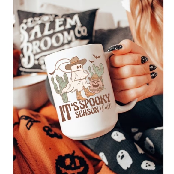 Custom Made Other - It’s Spooky Season Y’all Halloween graphic custom made coffee/tea cerami…